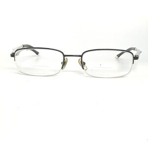 Ray-Ban Mens Rectangular Semi-Rimless Eyeglasses Black Silver Tone RB8649 21479